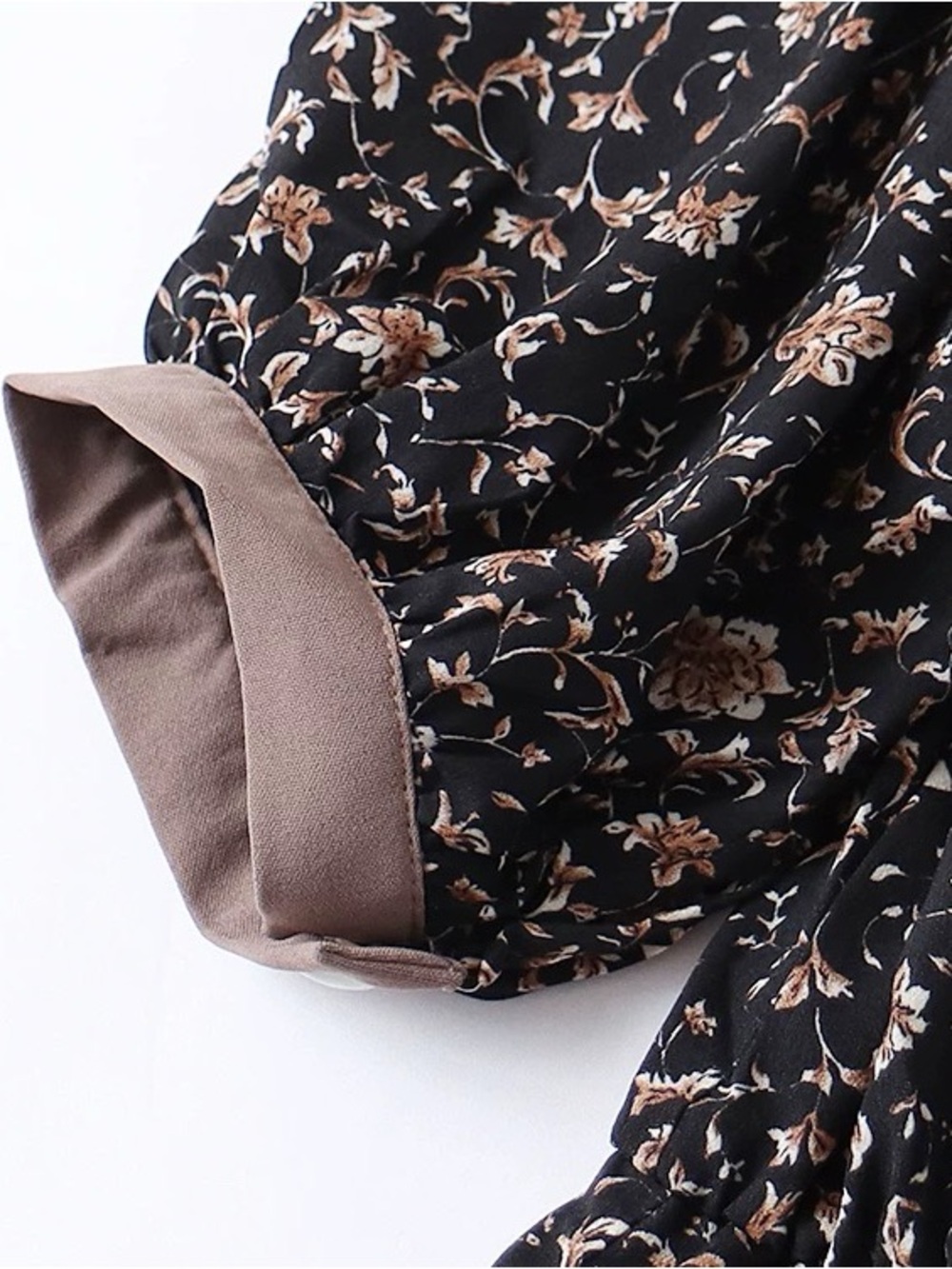 Floral Button-Front Maxi Dress in Black and Blush - Picture 4 of 8